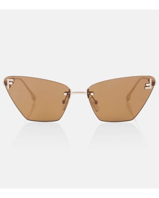 Fendi Brown Cat-Eye Sunglasses