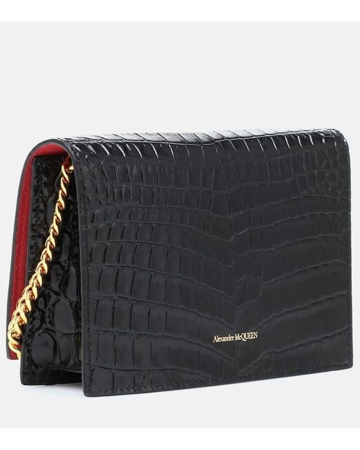 Bandolera Skull pequeña Alexander McQueen de color Black