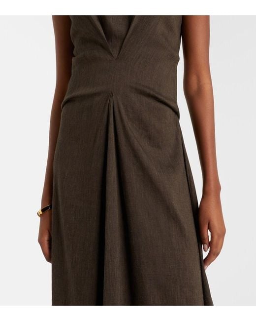 Proenza Schouler Black Label Miranda Linen-Blend Midi Dress