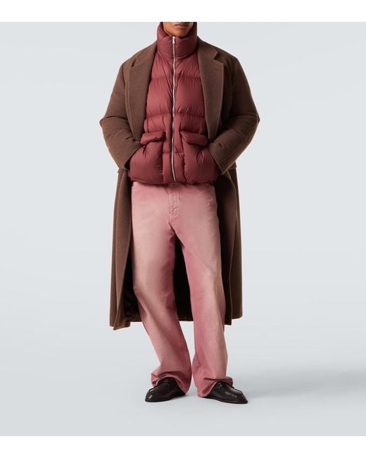 Auralee Red Faded Wide-Leg Jeans for men