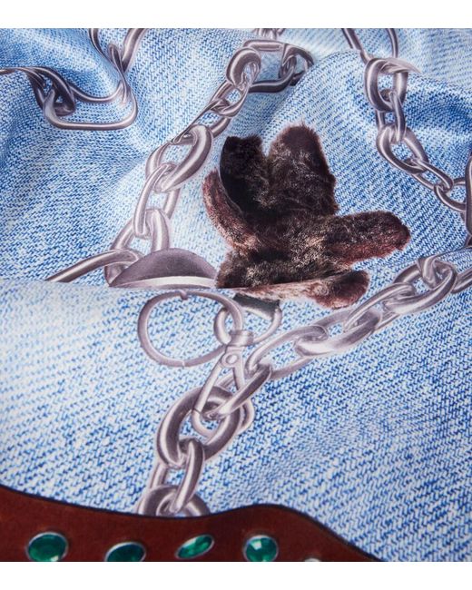 Acne Blue Silk Scarf