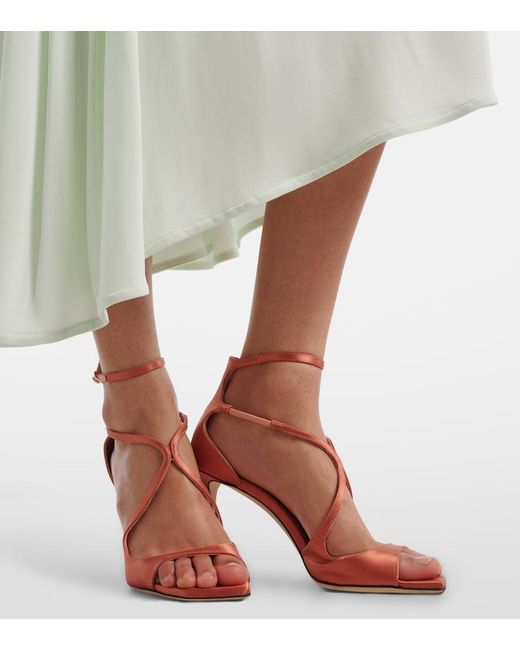 Jimmy Choo Pink Azia Satin Sandals