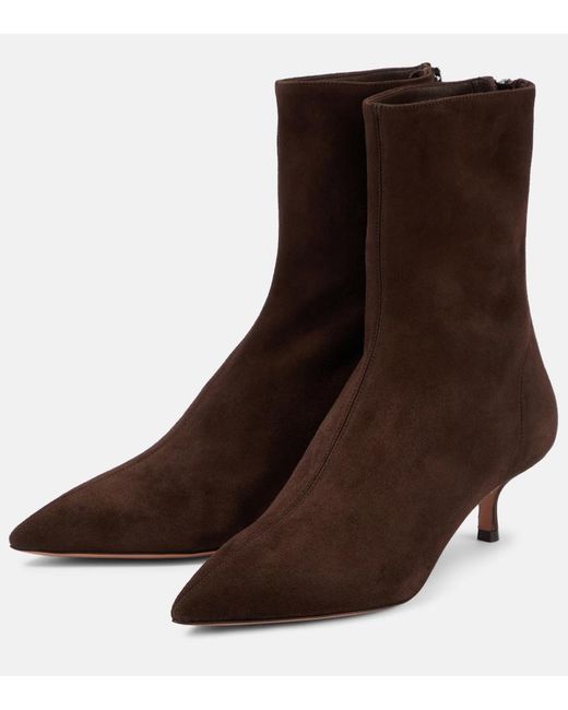 Aquazzura Brown Montmartre 50 Suede Ankle Boots
