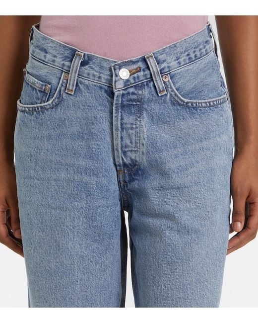 Agolde Blue V-Waist Baggy Straight Jeans