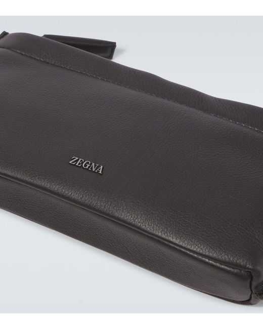 Zegna Kosmetiketui Secondskin Aus Leder in Black für Herren
