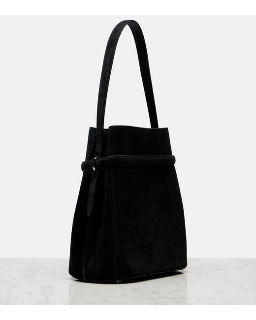 Totême  Black Suede Bucket Bag