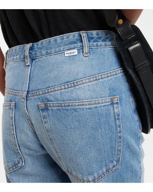 Pantalones Ajustados Belden De Tiro Alto Isabel Marant de color Blue