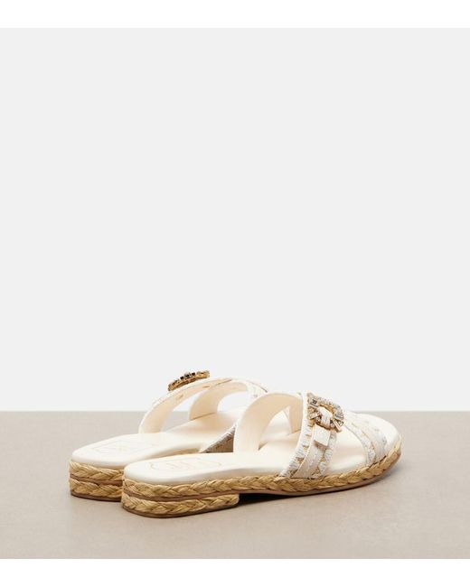 Roger Vivier White Espa Embellished Leather Mules