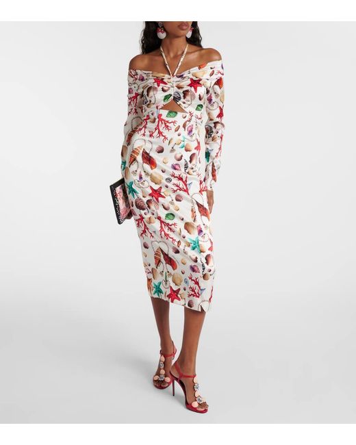 Dolce Gabbana Women's Red Capri Embellished Leather Sandals