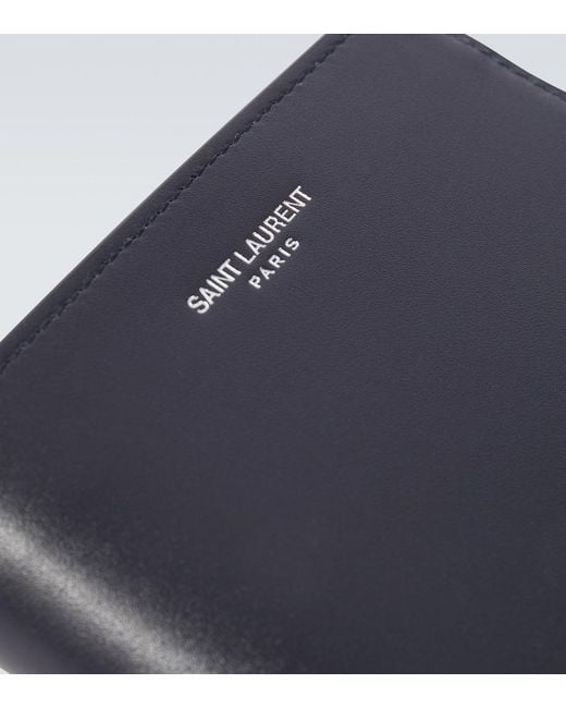 Saint Laurent Blue Calfskin East/West Wallet for men