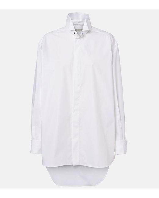 Phoebe Philo White Oversized Cotton-Blend Shirt
