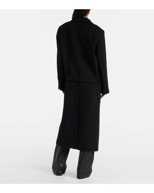 The Attico Black Wool-Blend Twill Coat