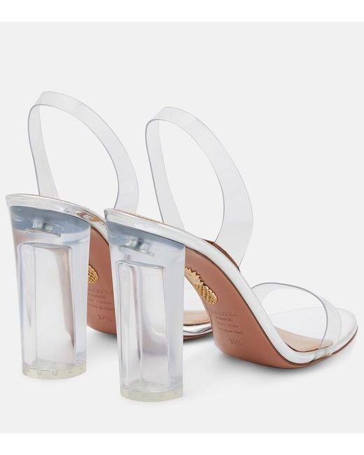 Aquazzura White So Nude 105 Pvc Slingback Sandals