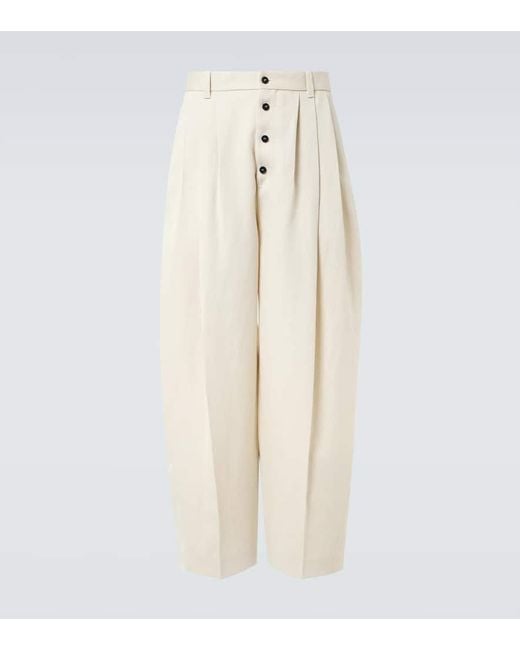 Jacquemus Natural Fernando Wool And Linen Tapered Pants for men
