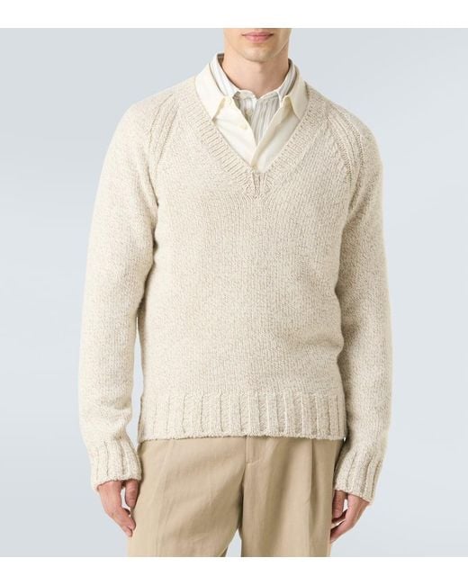 Zegna Sweatshirt Aus Kaschmir Und Wolle in White für Herren