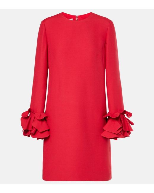Valentino Red Crepe Couture Ruffled Minidress