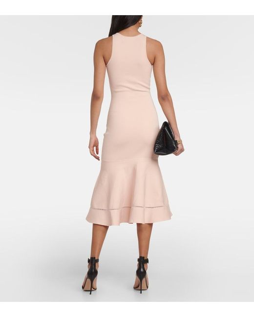 Victoria Beckham Pink Flared Midi Dress