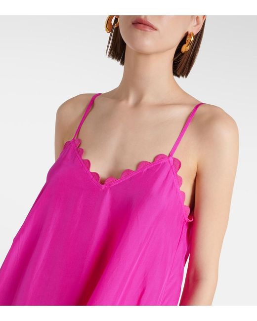 Juliet Dunn Red Ombre Silk Midi Dress