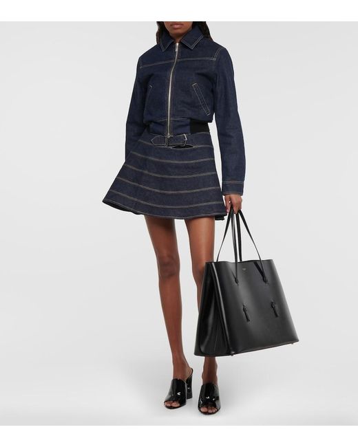 Alaïa Black Mina 50 Large Leather Tote Bag