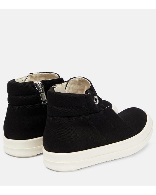 Rick Owens Black Dunk Denim High-Top Sneakers