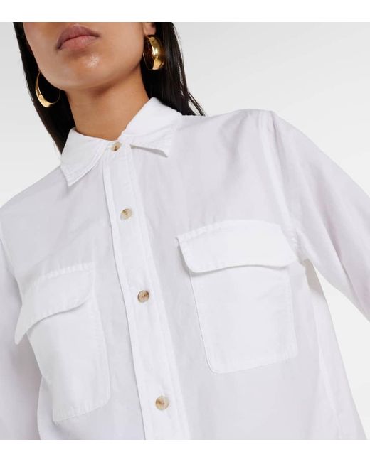 Vince White Cotton And Silk Blouse