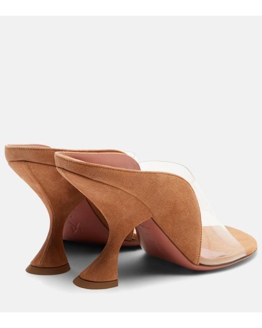 AMINA MUADDI Brown Mackenzie Pvc And Suede Mules