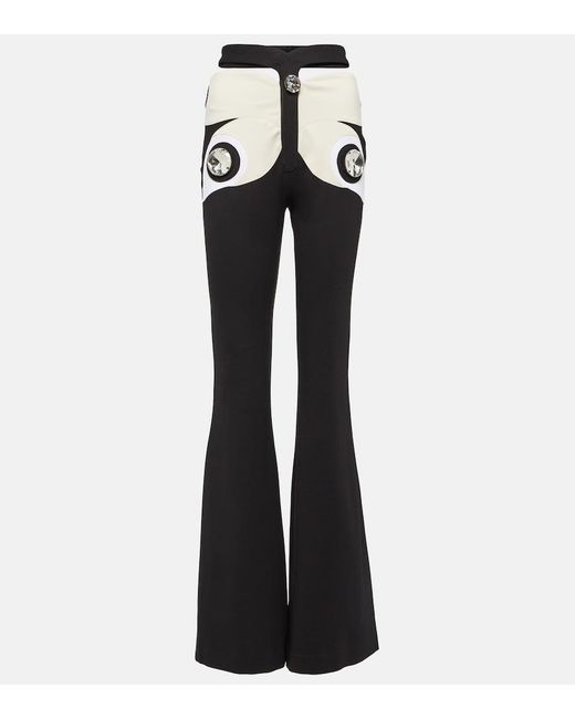 Area Black Butterfly Crystal-Embellished Pants