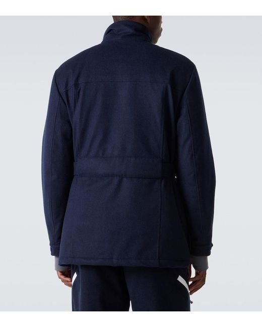 Brunello Cucinelli Blue Wool Ski Jacket for men