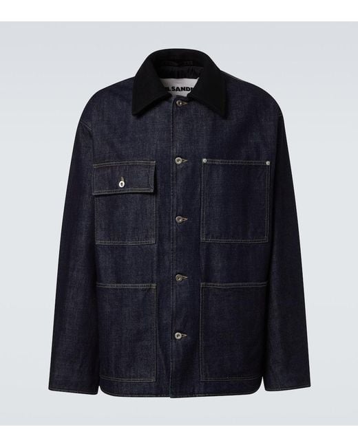 Jil Sander Blue Oversized Denim Jacket for men