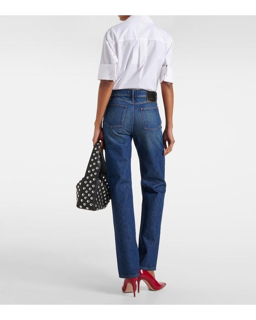 Sportmax Blue Low-Rise Straight Jeans