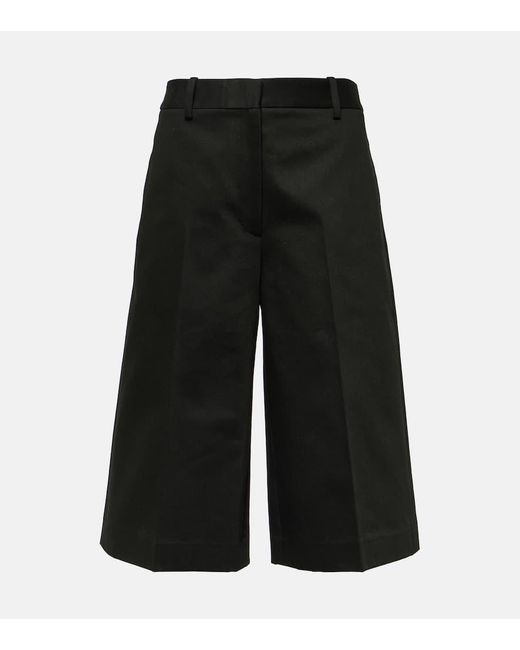 Nili Lotan Black Erza Cotton Bermuda Shorts