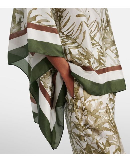 Brunello Cucinelli Printed Silk Kaftan in Green | Lyst Canada