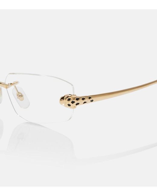 Cartier Natural Panthere De Cartier Rectangular Glasses