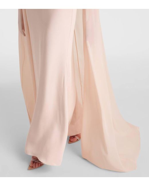 Roland Mouret Pink Verzierte Robe Aus Seidenchiffon