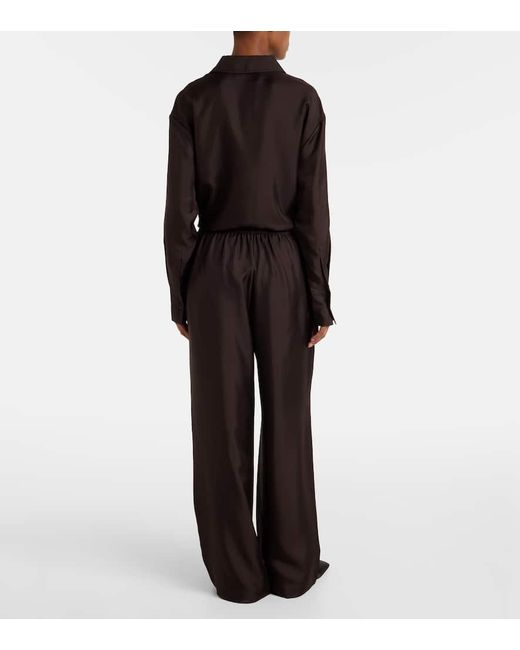 Pantalon Ample En Soie Rohe en coloris Black