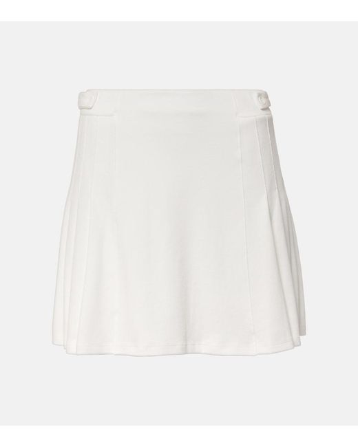 The Upside White Pasadena Cher Pleated Cotton Miniskirt