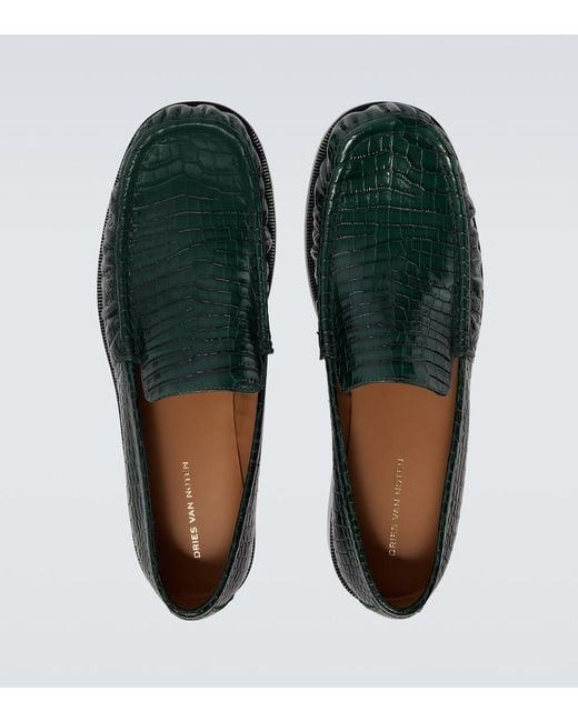 Dries Van Noten Black Leather Loafers for men