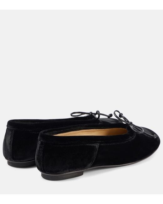 Le Monde Beryl Black Mica Velvet Ballet Flats