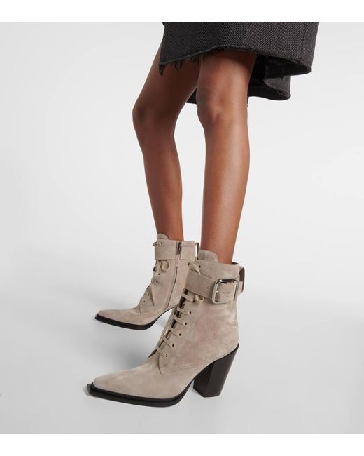 Jimmy Choo Natural Myos Suede Ankle Boots