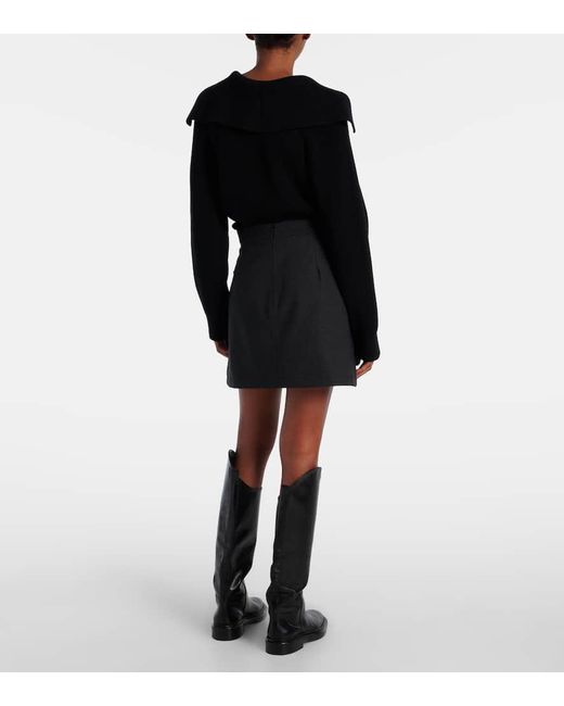Plan C Black Minirock Aus Einem Wollgemisch