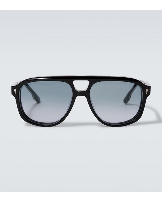 Jacques Marie Mage Brown Leonard Flat-Top Sunglasses for men