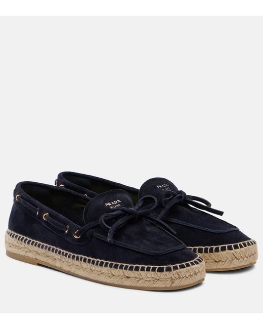 Prada Blue Suede Espadrilles