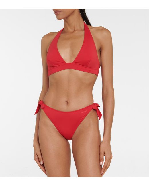 Max Mara Rotondo Halterneck Bikini in Red | Lyst