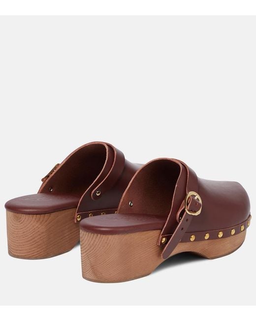 Ancient Greek Sandals Brown Classic Closed Leather Clogs