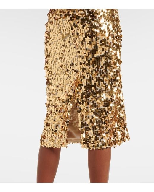 Dolce & Gabbana Metallic Sequined Midi Dress