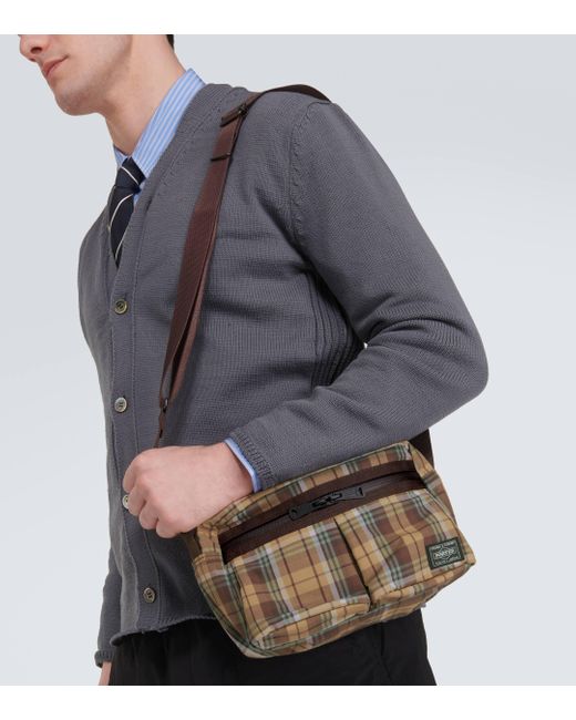 Comme des Garçons Brown X Porter Checked Shoulder Bag for men