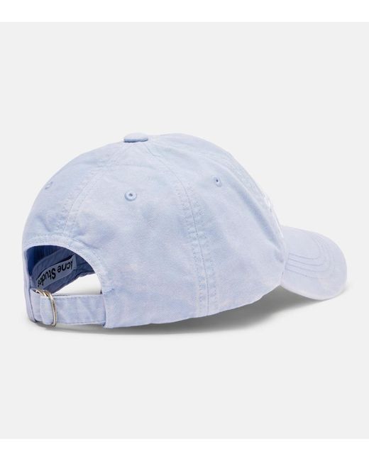 Acne White Logo Denim Baseball Cap