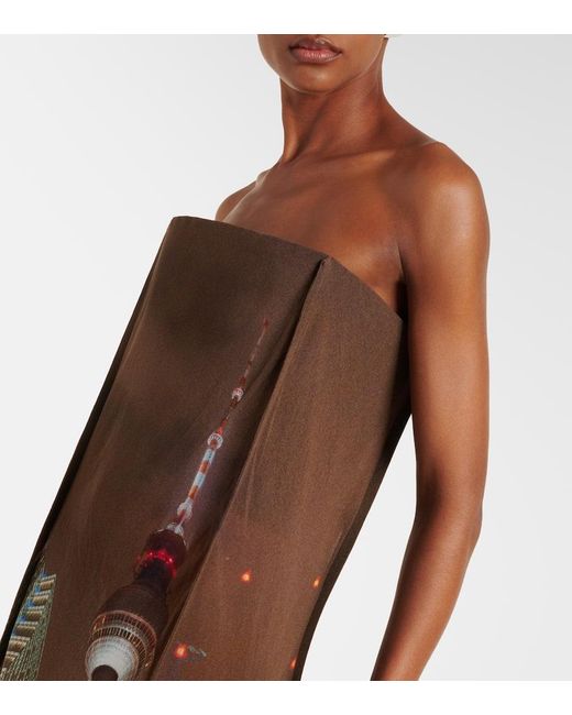 Jean Paul Gaultier Brown X Shayne Oliver Printed Tulle Gown