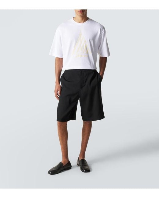 Jacquemus White Voilier Embroidered Cotton Jersey T-Shirt for men