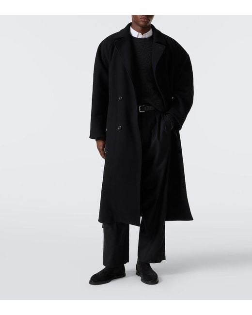 The Row Black Parker Suede Slip-On Shoes for men